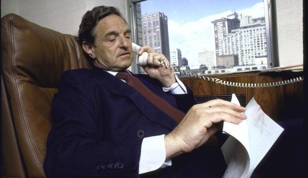 George Soros en su oficina en los años noventa