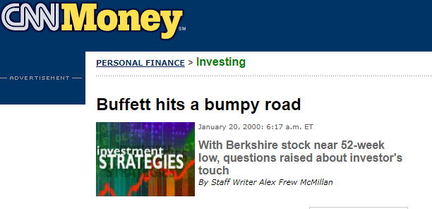 Artículo crítico sobre Warren Buffett en enero de 2000.