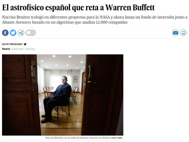 Noticia aparecida en El País el 2 de noviembre de 2017 Noticia aparecida en El País el 2 de noviembre de 2017